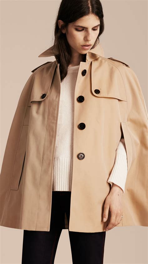 burberry gabardine cape|Burberry Trench Coats for Women .